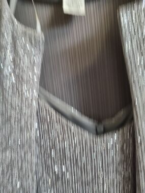 Strapless Silver Sequin Evening Dress